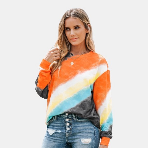 Ladies tie sales dye sweatshirt