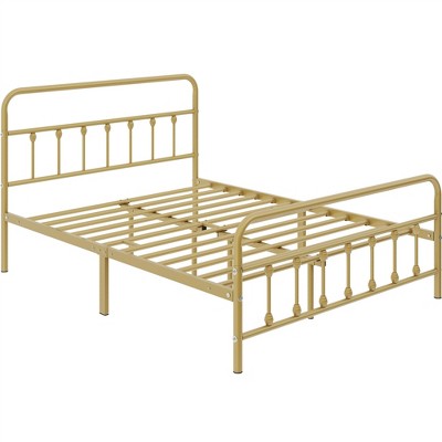 Yaheetech Iron Platform Bed Frame with High Headboard and Footboard