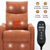 Okak Fabric Accent Manual Recliner Chair with Heat Massage Function Modern Recliner with Rocker and Swivel for Living Room Bedroom Guest Room, Brown - 2 of 4