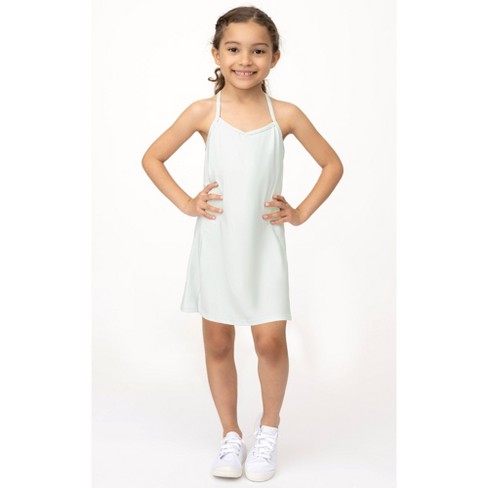 90 Degree By Reflex Girls Charmed Tennis Dress With Shelf Bra - Mint Julep  - Large : Target