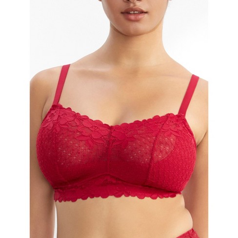 Adore Me Women's Diara Balconette Bra 38DDD / Molten Lava Red.