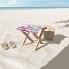 Ninola Design Brushstrokes Stripes Abstract Watercolor Folding Stool - Deny Designs - 3 of 3