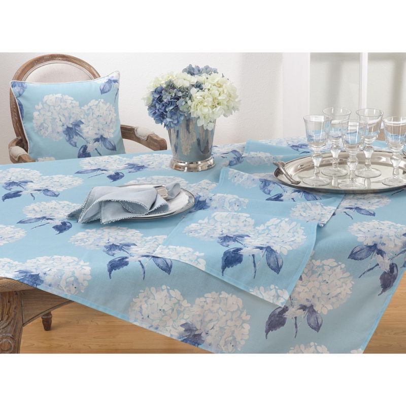 Saro Lifestyle Printed Table Runner With Hydrangea Design, 2 of 3