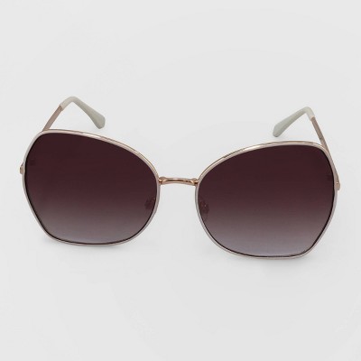 Women's Oversized Metal Butterfly Sunglasses - A New Day™ Gold