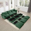 Oversized 112.6" Chenille Modular Sleeper Sectional Sofa Bed with 3 Storage Ottomans and Storage Drawers under Each Seat, 6-Piece Free combination - 2 of 4