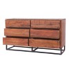 The Urban Port Wooden Dresser Or Display Unit with Metal Base Brown/Black: Mid-Century Modern, 6-Drawer Storage - image 3 of 4