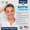 Freeda Biotin 10,000 mcg (10 mg) – High-Potency B7 for Hair, Skin & Nails – Kosher, Vegan Supplement - 2 of 4