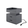 Grungis Modern Nightstand with 2 Drawers and Large Storage Space,Bedside Table with Adjustable LED Strip Light for Bedroom Living Room - 4 of 4