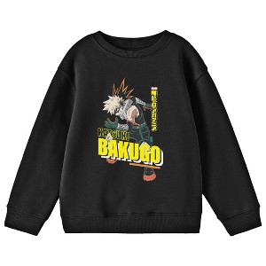 My Hero Academia Katsuki Bakugo Crew Neck Long Sleeve Youth Black Sweatshirt - 1 of 2