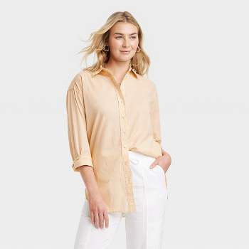 Women's Tunic Long Sleeve Collared Button-Down Shirt - Universal Thread™