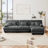 Oversized 133.8" Chenille Modular L-Shaped Sectional Sofa with Bolster Armrests and Ottomans, 4-Piece Free combination Sofa - 3 of 4