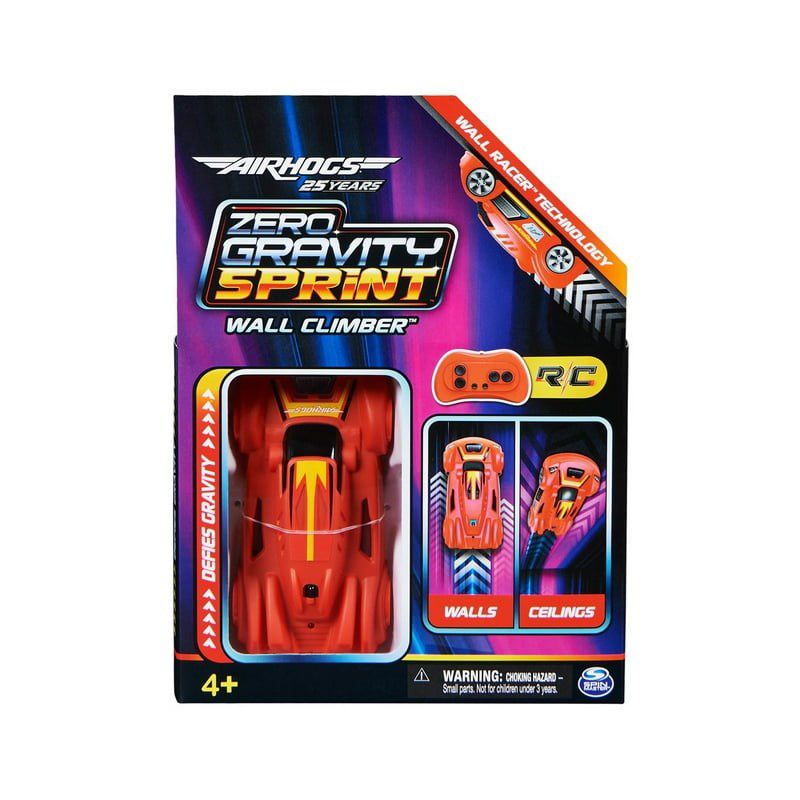 Air Hogs, Zero Gravity Sprint RC Car Wall Climber, Red USB-C Rechargeable Indoor Wall Racer, 1 of 3