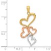 Black Bow Jewelry 14k Yellow Gold, Rose & White Rhodium Plated Multi Heart Pendant, 15mm - 3 of 4