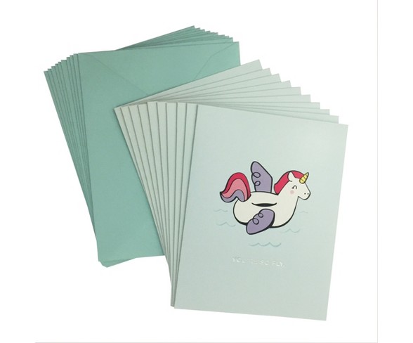 4.25"x5.5" 10ct Unicorn Print "You're So Fly" Cards - Paper Riot