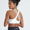 POPSUGAR PS Strappy Sports Bra for Women White Light- Criss-Cross Back Padded Yoga Bra Workout Tops & Removable Cups - 4 of 4