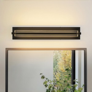 Rennnsan Aurwyn 23"W Hardwired Linear Modern LED Dimmable Wall Sconce in Black - 1 of 4