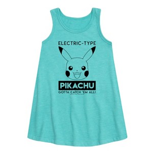 - Pokémon - Electric Type Pikachu Graphic Sleeveless Aline Dress - 1 of 3