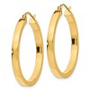 Black Bow Jewelry Polished 14k Yellow Gold 2x3x30mm Square Tube Round Hoop Earrings - 2 of 4