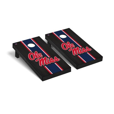 NCAA Ole Miss Rebels Premium Cornhole Board Onyx Stained Stripe Version