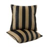 FONTOI 2 Pack Decorative Bed Pillow with Simulated Straw Weaving Strip, 18"x18" Square Pillows for Bed Couch Sofa, Black&Yellow, 18"*5"*18" - 4 of 4