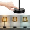 Onewish  Protable Table Lamp with Swappable shade Black + Brown, 2-pack - 2 of 4