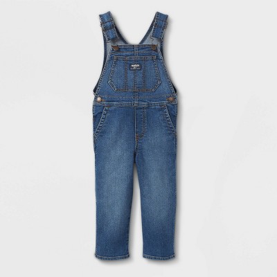 Toddler Boy Casual Denim Pocket Design Solid Color Overalls