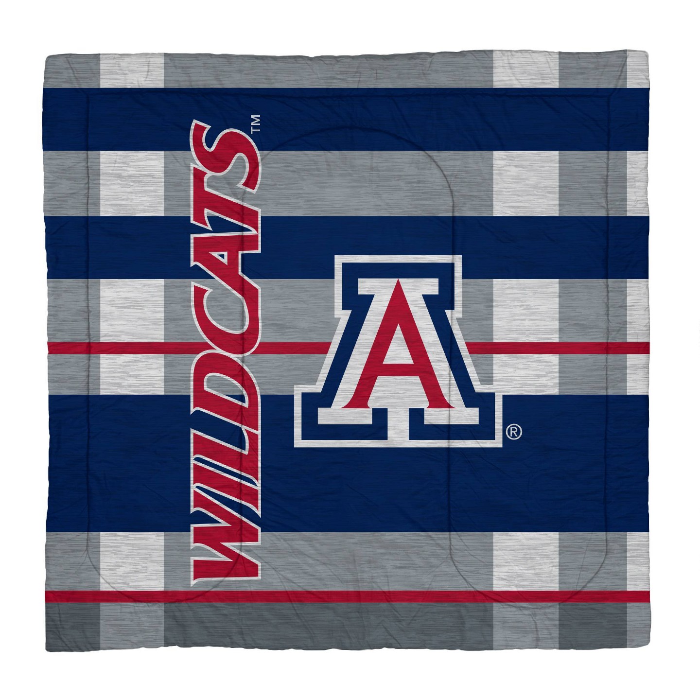 Постельное бельё NCAA Arizona Wildcats Heathered Stripe Queen Bedding Set in a Bag - 3pc, цвет: Полосатый — фото 2