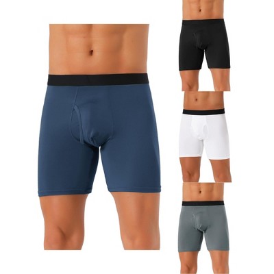 INSPIRE CHIC Men's 4 Pack Lightweight Stretch Open-fly Basic Boxer Briefs