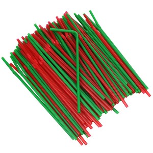 Chef Craft Flexible Plastic Christmas Colors Drinking Straws, 100 pack Green and Red - 1 of 4