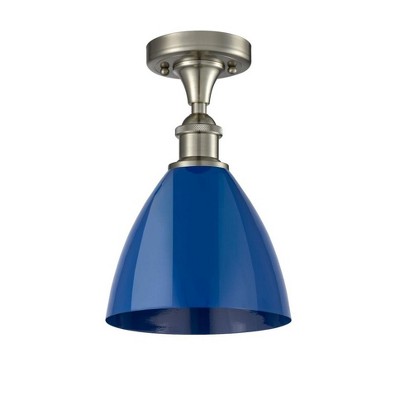 Plymouth Dome - 1 Light Semi-Flush Mount In Industrial Style-11.25 Inches Tall and 7.5 Inches Wide