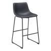 HomeRoots Set of Two 29" Black Faux Leather and Steel Counter Height Bar Chairs - 4 of 4