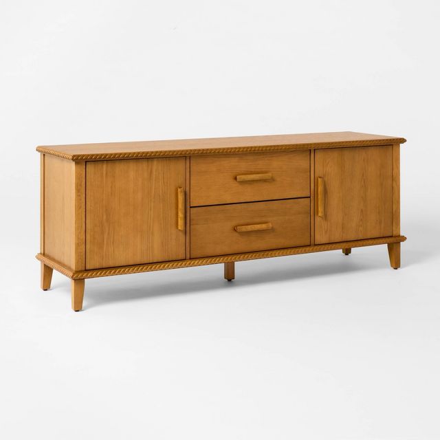 Azorella Media Stand Oak Brown - Threshold™ designed with Studio
