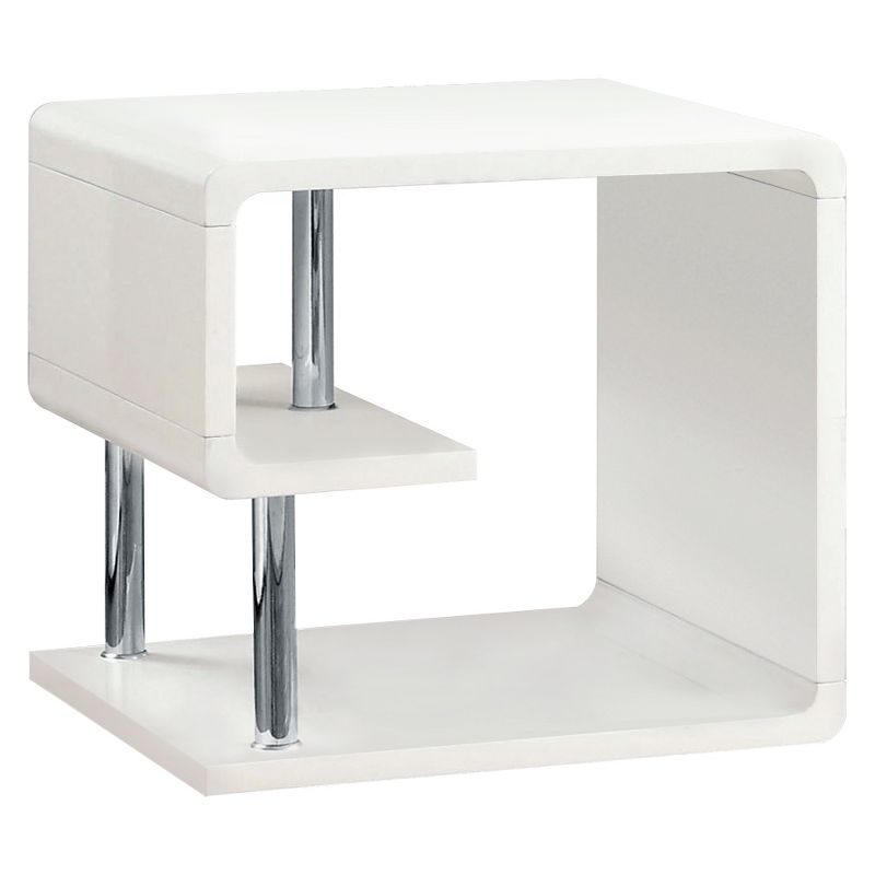 Clive End Table Glossy White - HOMES: Inside + Out, 1 of 8