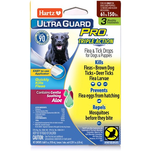 Hartz Ultra Guard PRO Flea & Tick Drops 61-150 3 Month Supply QUICK  SHIPPING