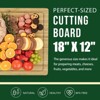 Bamboo Wood Cutting Board for Kitchen, 18"x12" Large Chopping Board, Wooden Cheese Charcuterie Board, with Side Handles and Juice Grooves - 3 of 4