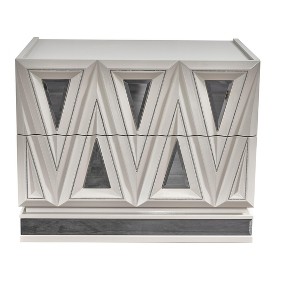 Lavita Modern & Contemporary Style 2-Drawer Night stand Made with Wood and Gold Accents in River Sand Grey same asG150109278 (NJ inventory) - 1 of 4