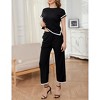 Two Piece Outfits for Women Summer Casual Lounge Set Short Sleeve Jersey Knit Matching Sets Vacation/Airports Outfits - 2 of 4