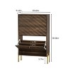 23.6" Mid-Century Modern Shoe Cabinet with 2 Flip-Top Drawers and Metal Legs, Entryway Storage Organizer for Hallway - 2 of 4