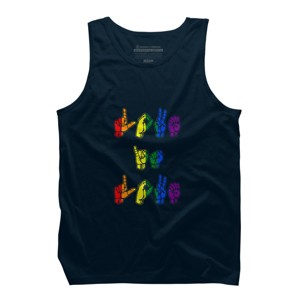 Adult Design By Humans Love Is Love Sign Language Pride By ToruSanogawa Tank Top - 1 of 2