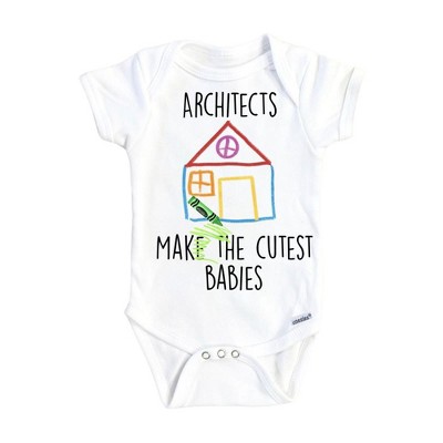 Architect Cute Onesie® Baby Boy Girl Clothes Infant Bodysuit Funny Cute Newborn GS1 White Newborn Onesie