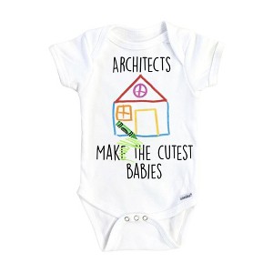 Architect Cute Onesie® Baby Boy Girl Clothes Infant Bodysuit Funny Cute Newborn GS1 White 3-6M Onesie - 1 of 3