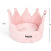 Nandog Pet Gear Prive  Crown Cozy Round Dog & Cat Bed Collection Washable Indoor Pet Bed - Royal Micro Blush Pink 18" Large - 2 of 4
