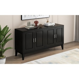 DOMETOUR 4-Door Sideboard Storage Cabinet with Adjustable Shelf for Living Room Dining Room - 1 of 4