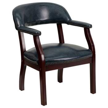 Flash Furniture Navy Vinyl Luxurious Conference Chair with Accent Nail Trim