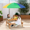 Infans 3-in-1 Kids Picnic Table Wooden Outdoor Sand & Water Table w/Umbrella Play Boxes - image 3 of 4