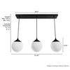 Hunter 7.25" Hepburn Ceiling Light Matte Black Chandelier with 3 Bulbs for Indoor Glamour - 3 of 4