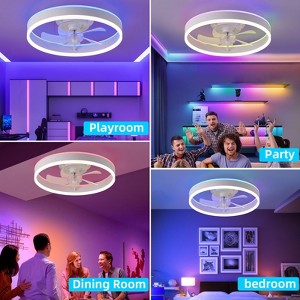 Gulches 19.7 inches fan light RGB color lights three color temperature 6-speed adjustable wind power - 1 of 4