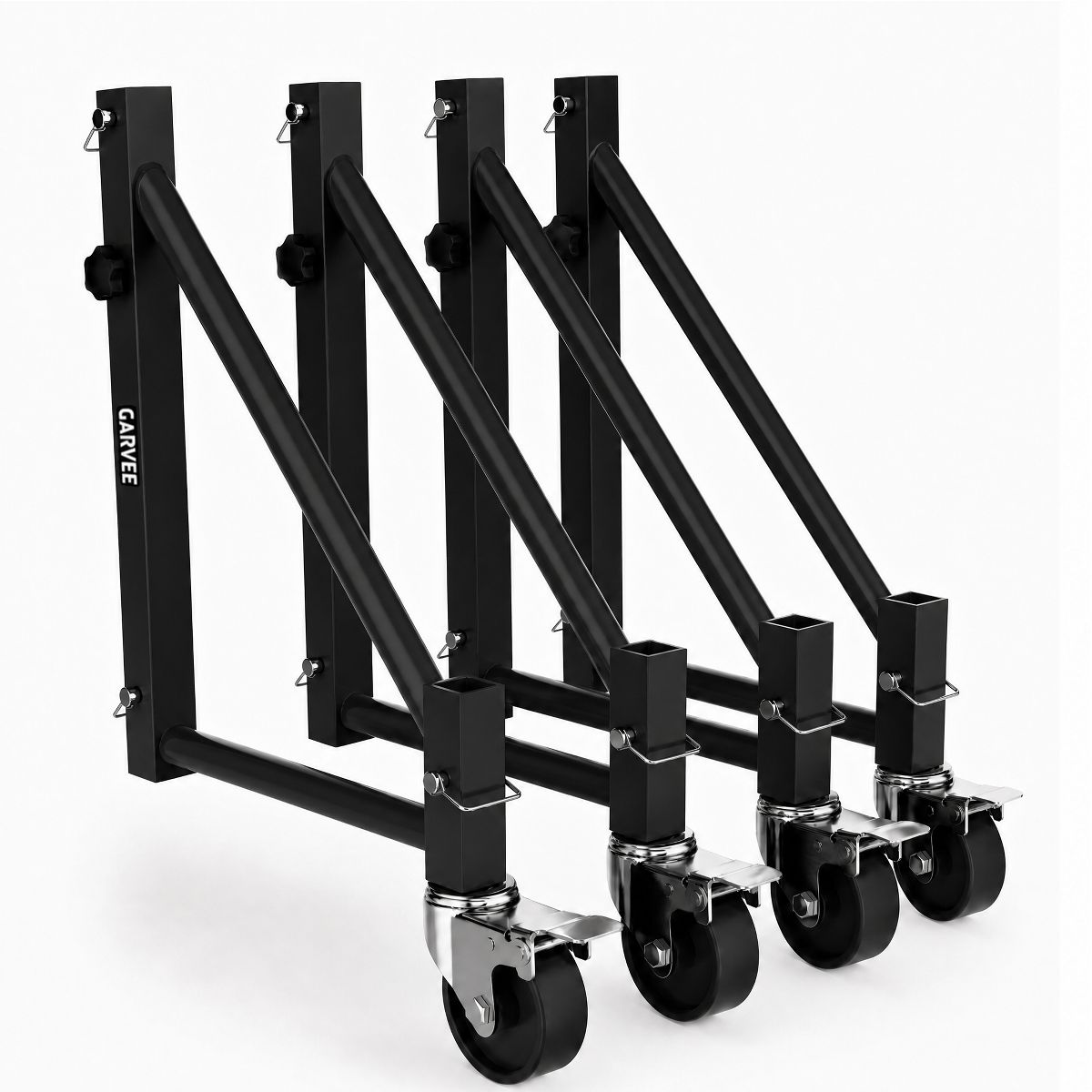 4-Pack Scaffold Outriggers with 5" Casters, 1000 lbs Capacity, Fits 1.57" Tubes, Heavy-Duty Steel Triangular Stability Support Legs with Brakes