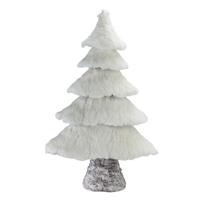 Northlight 20.5" White Faux Fur Birch Tree Christmas Decoration