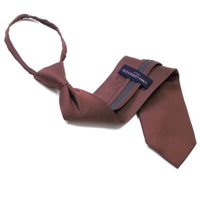 Men's Solid Color Pre-tied Zipper Necktie
